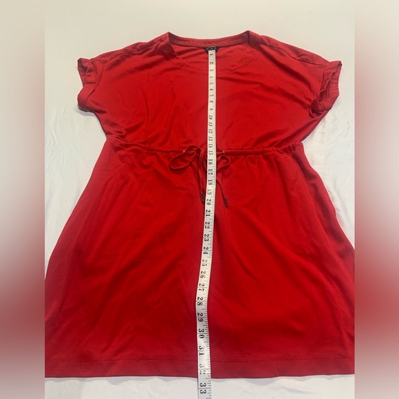 💚 Rachel Roy Red Drawstring Waist T-Shirt Dress - Size XL/TG - Picture 6 of 6